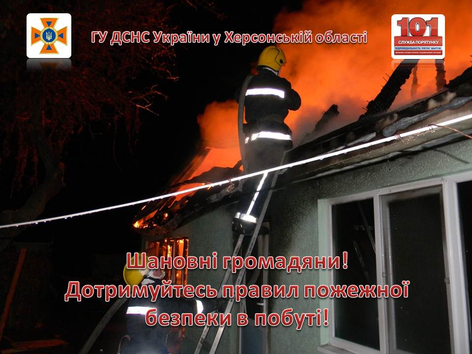 м.Гола Пристань: ліквідовано пожежу у літній кухні